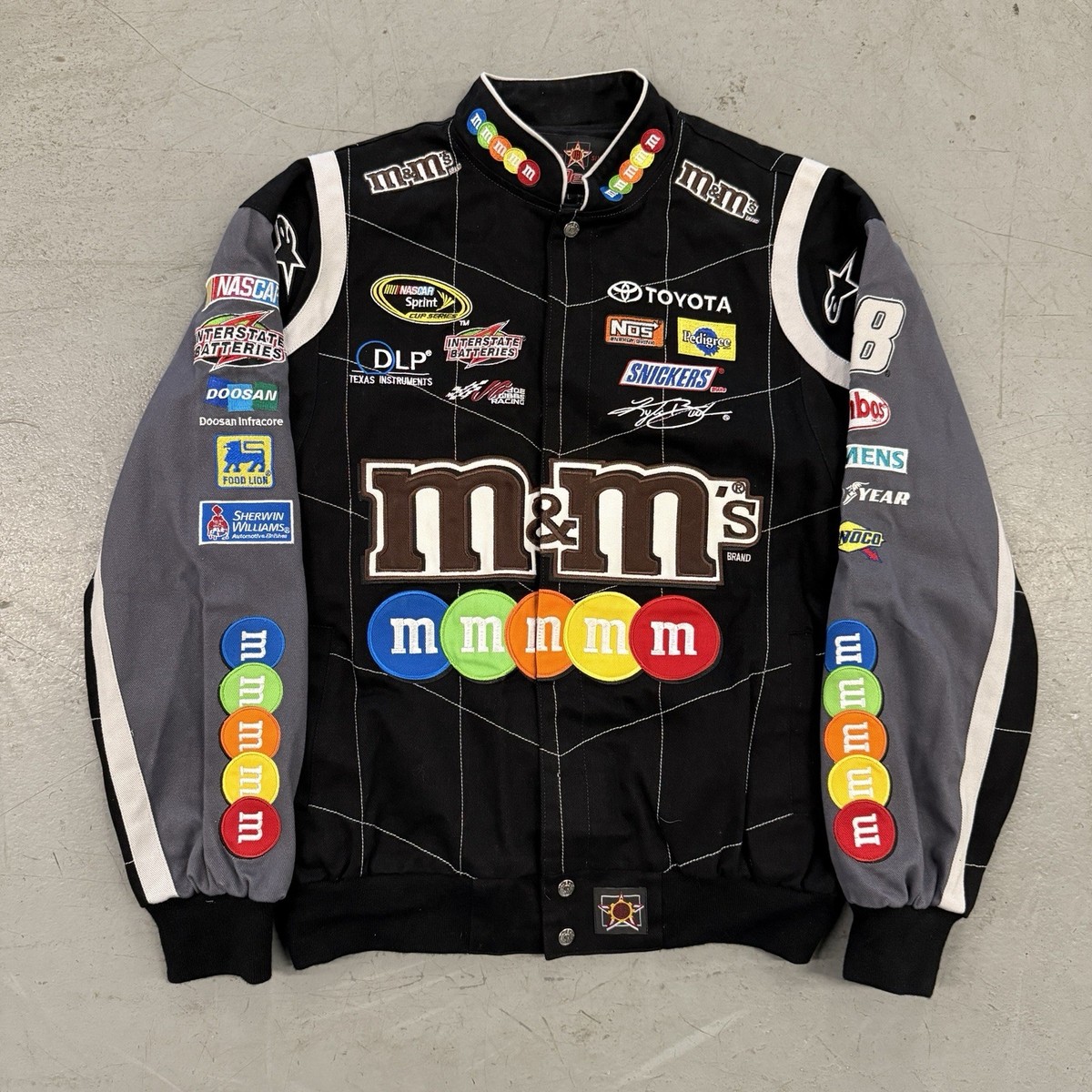 NASCAR◆JH Design/KYLE BUSCH/M&Ms Vintage M&Ms Nascar Racing Jacket Kyle Busch JH Design Mens