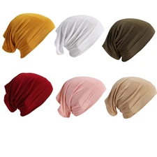 6 Pieces Soft Modal Muslim Inner Cap for Women Stretch Under Scarf Hat Turban...