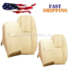 For 2007-2014 GMC Yukon XL 1500 Front Bottom & Top Seat Cover Leather Light Tan