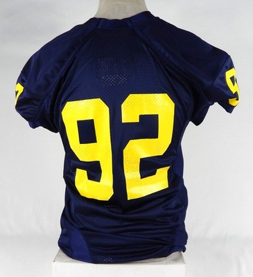 2008 Michigan Wolverines #92 Original Navy Blue Trikot 44 DP65260 (Authentisch)