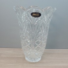 Crystal Vase 24% Lead Crystal Vintage Made In USA 7"