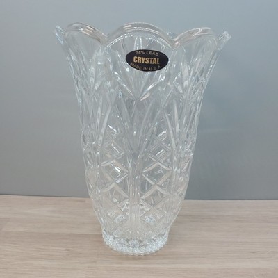 Crystal Vase  24% Lead Crystal Vintage Made In USA 7''