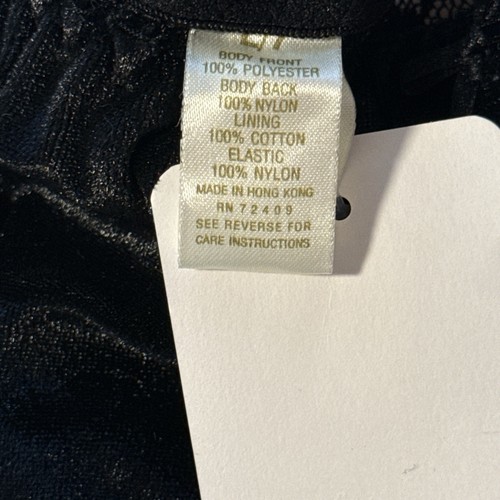 Vintage Rene Rofe String Bikini Panties Velvet See Through Black Lace ...