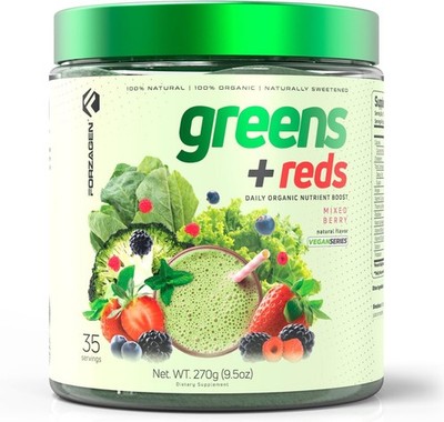Forzagen Vegan Greens & Reds Superfood Powder Organic Veggie Blend 35 Servings