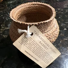 VTG  Small Tarahumara Indian Basket Double Weave Pine Needle  HAND WOVEN