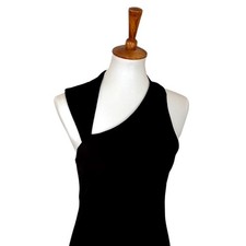 Halston Heritage Black Asymmetric One-Shoulder Dress – Size 2 New