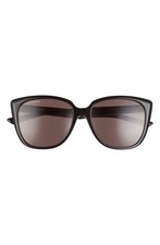New Balenciaga Women 57mm Square Sunglasses Authentic Black Black Grey