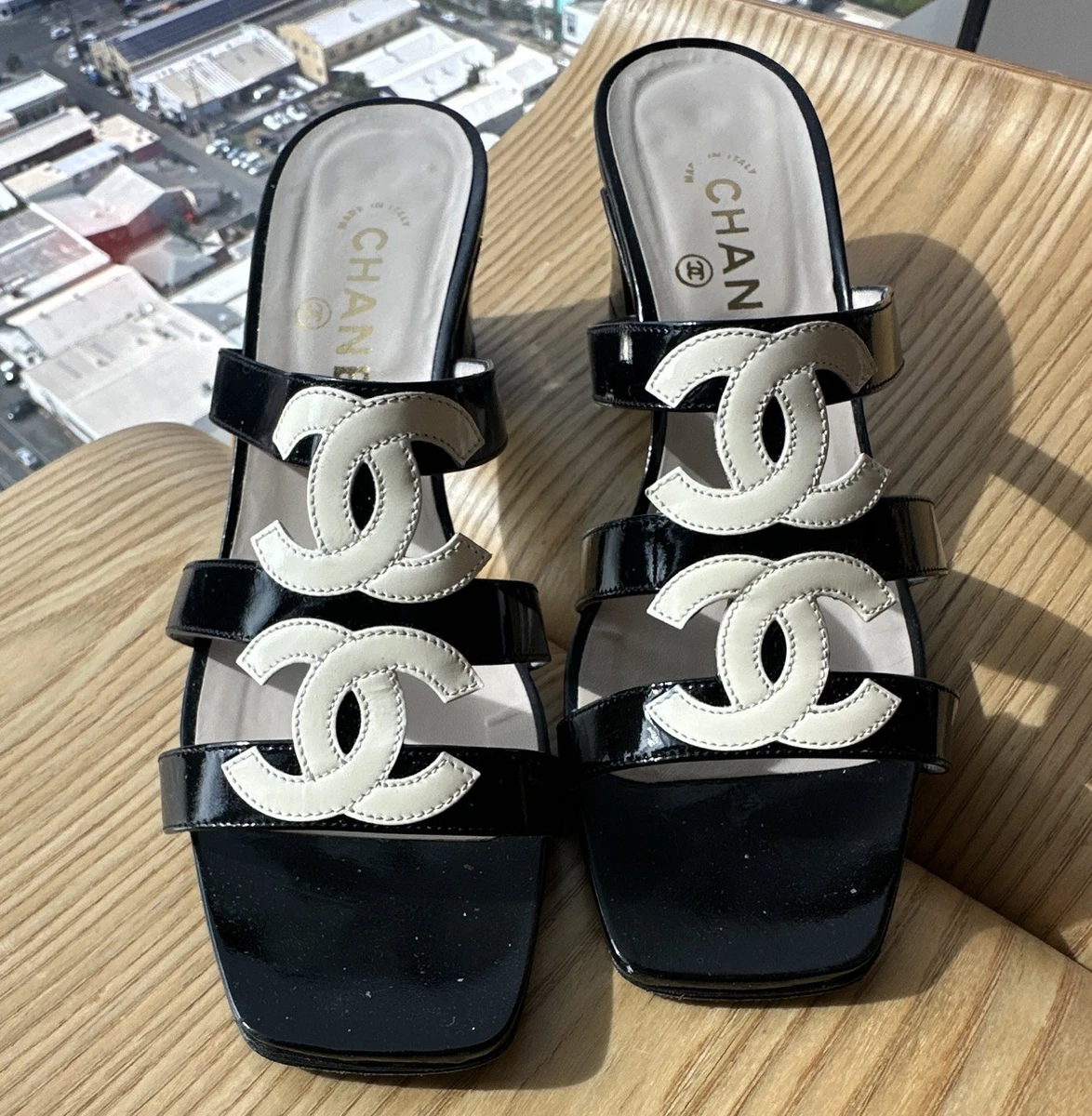CHANEL Solid Low (1-1.9 in) Heel Height Sandals for Women for sale