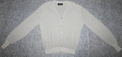 vintage JANTZEN MEN'S 60s 6 BUTTON CARDIGAN Made USA Mid-Century Gray XL Sweater