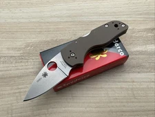 Spyderco Lil Native Backlock, Brown FN G10 CPM15V Blade, Collector Number 005V