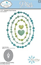 NEW  Elizabeth Craft Designs Steel Cutting Dies - Beaded Oval Frames 1171