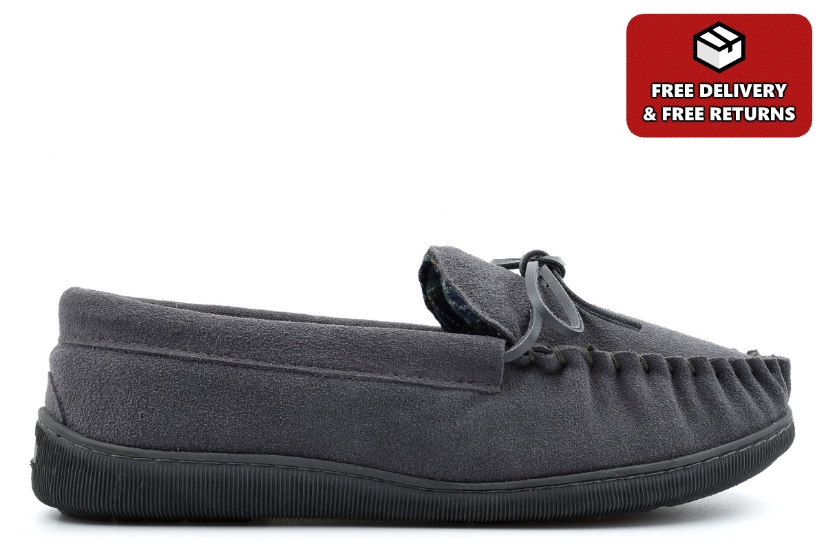 SAOLA Mocassino uomo vera pelle scamosciata mocassini vera pelle suola gomma grigio