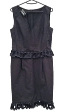 Boutique Moschino Mini Dress UK 14 Black with cutout detail