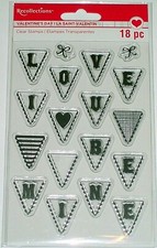 Recollections Valentine's Day Clear Stamps - LOVE BANNER - 18 pcs