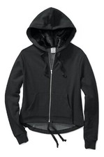Victoria's Secret Pink Faux Fur Lined Hood Full Zip Color Black Size Small NWT