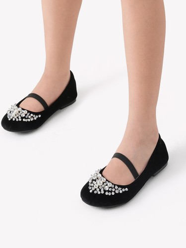 US Baby Girls Ballerina Flats Jewelry Party Dress Wedding Shoes Princess Shoes