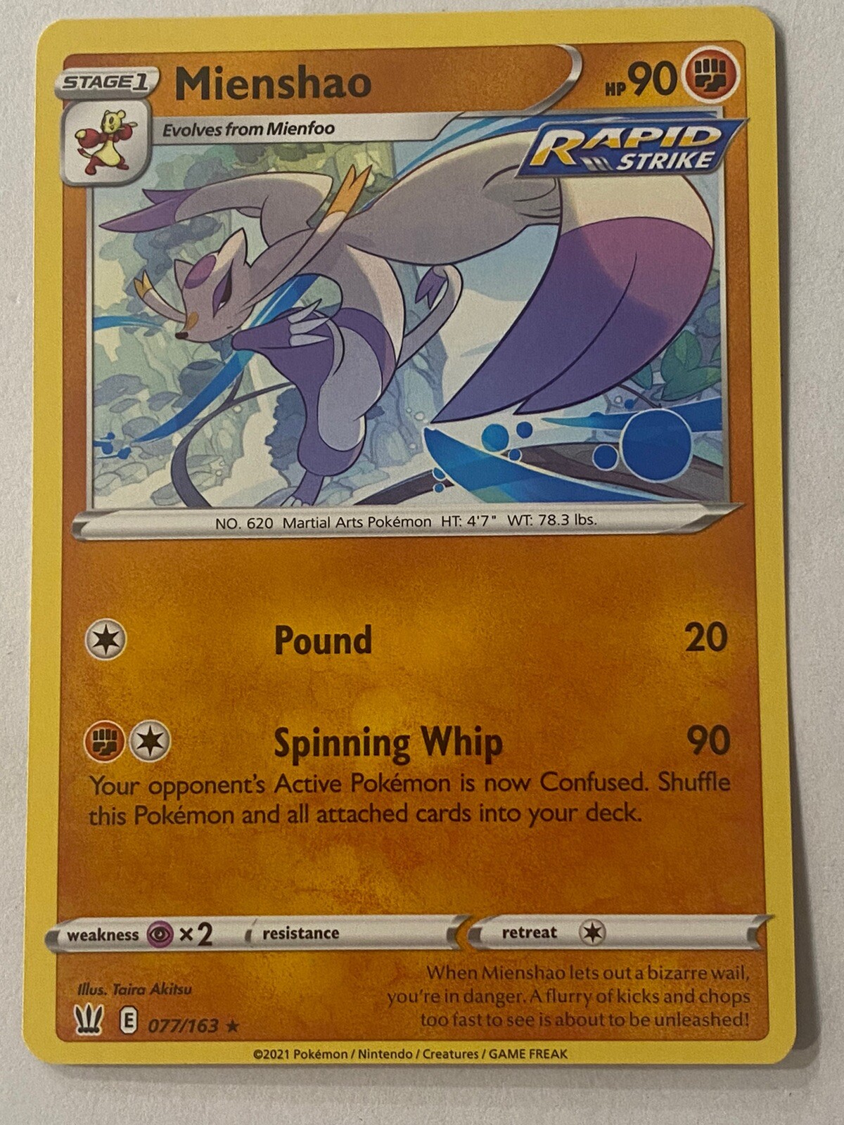 MIENSHAO - 77/163 - Pokemon Sword & Shield - Battle Styles