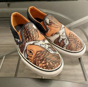 vans slip on koi fish