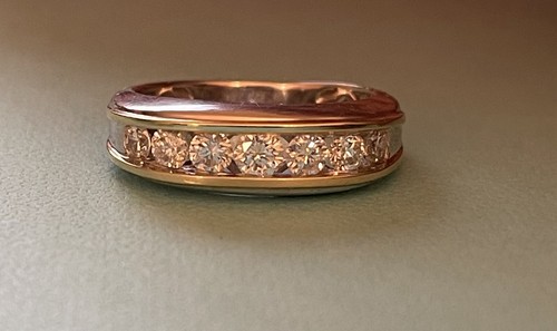 14kt Gold Two-Tone Band 1.30ct TW Natural Diamond Ring - 7 Diamonds G/I - 9.75 - Picture 14 of 14