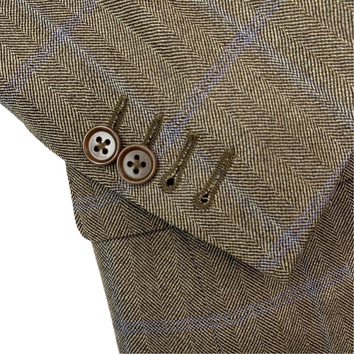 Blazer Ajustado De Hombre 44 R Canali Marrón Claro A Cuadros - Imagen 7 de 13