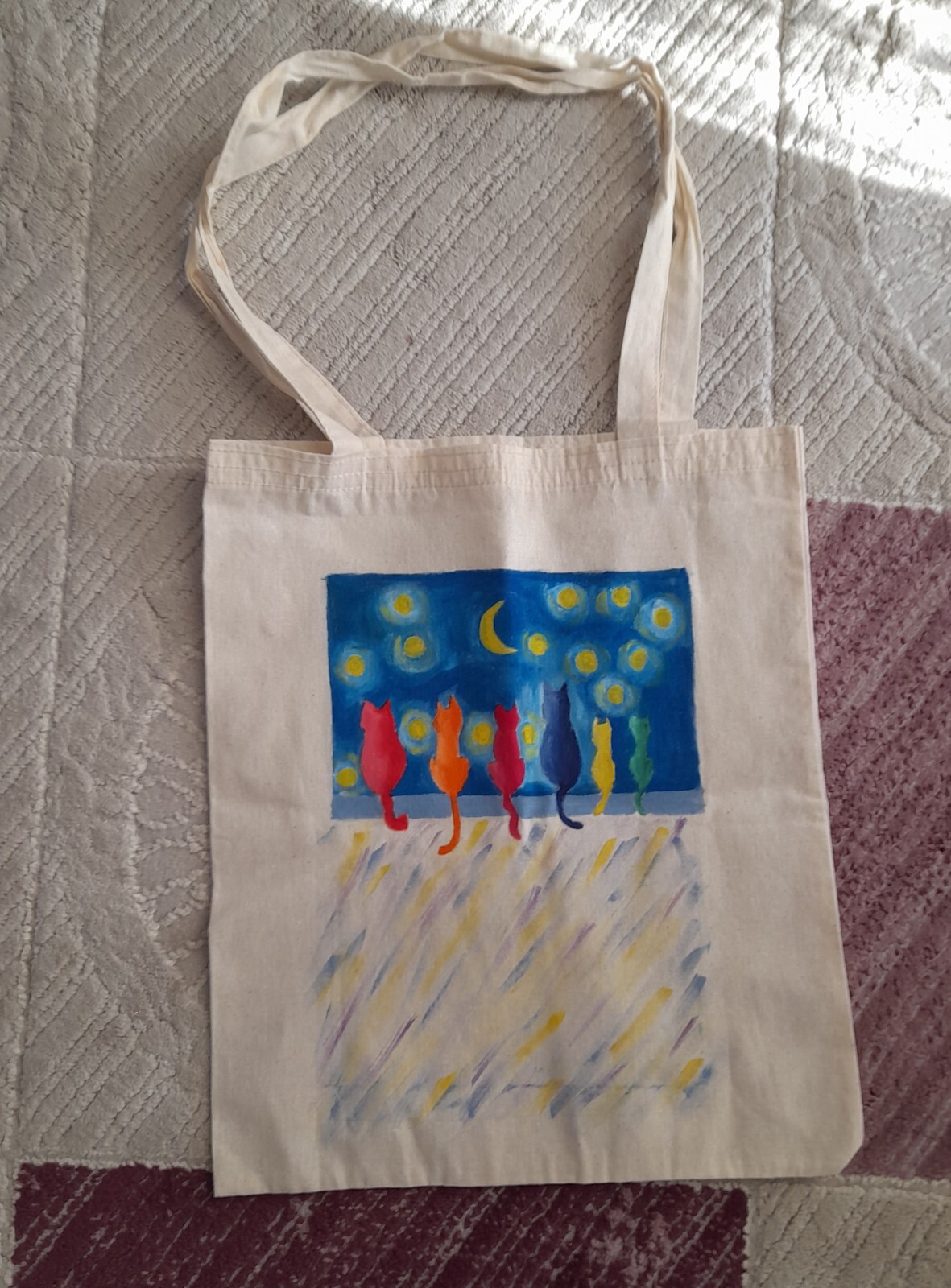 Hand-Painted Women's Tote Bag Stylish and Functional Handbag-image