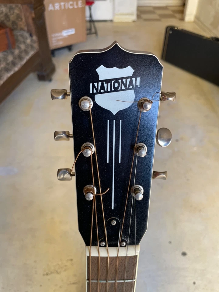 National Reso-Phonic Tricone Polychrome Acoustic Guitar Black + Case - Image 4 of 4