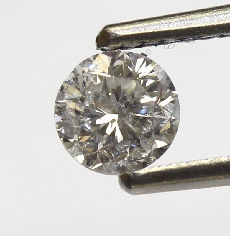 GIA certified .47ct I2 F loose brilliant round diamond estate Natural