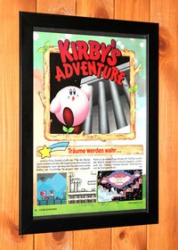 1993 Kirby's Adventure NES Vintage Mini Foglio Pubblicitario Incorniciato Poster Ad Page Framed