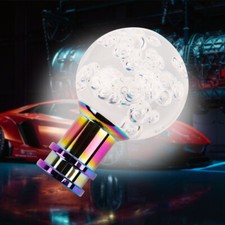 White Crystal Transparent Bubble Round Ball Manual Gear Head Shift Knob Shifter