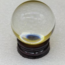 Asian Natural White Magic Ball Crystal Ball Healing Ball Sphere 40mm Stand