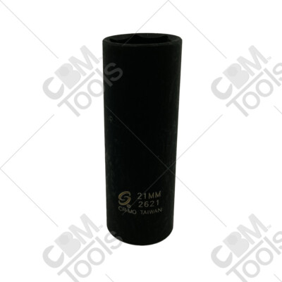 Sunex 2621 21mm 1/2'' Drive 6 Point Extra Thin Wall Deep Impact Socket Metric 6pt