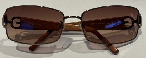 Vintage Escada SES 540S Gold Metal Rectangle Bronze Sunglasses