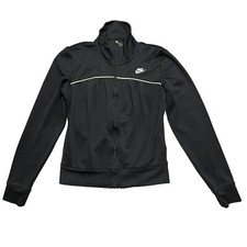 Nike Jacket Womens Small 4-6 Black Track Full Zip Long Sleeve