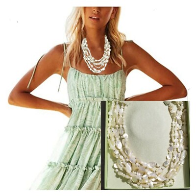 Ross Simon Sterling silver mother of pearl MOP beaded multi strand ...