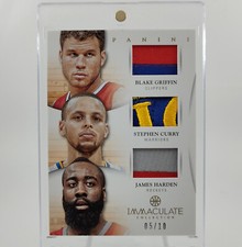 Stephen Curry James Harden Griffin 12-13 Immaculate Triple Patch Logo 05/10 1/1
