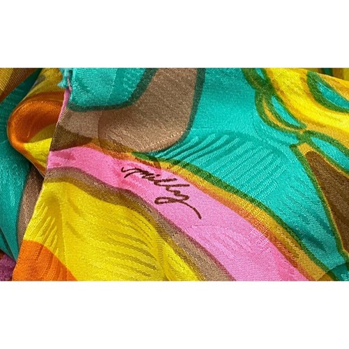 Milly Of New York Vintage Colorful Abstract Print Dress Spaghetti Straps Size 2 - Picture 7 of 10