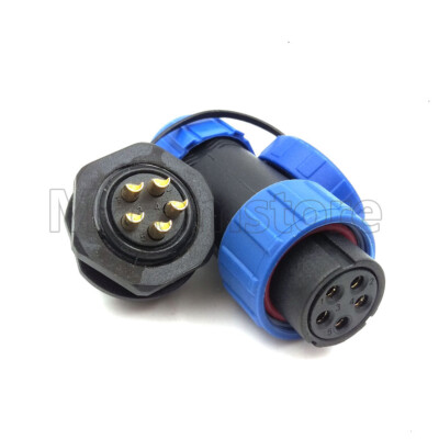 SP21 Waterproof Connector 2/3/4/5 Pin IP67 Crimp Power Cable Plug For LED Lighting