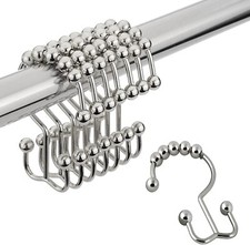 12 PCS Stainless Steel Decorative Shower Curtain Hooks Hangers for Shower Cur...