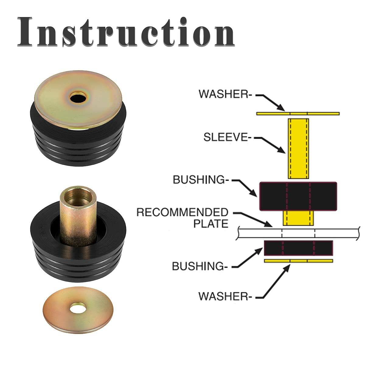 7-132-BL Body Mount Bushing Kit for 1978-1988 GM Chevy Regal