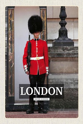 Blechschild 18x12 London Wachmann Buckingham Palace Wand Deko Bar Kneipe Sammler
