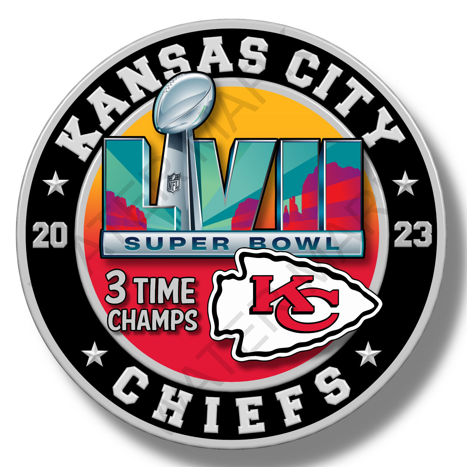 Kansas City Chiefs 2022-2023 Super Bowl 57 Championship Vinyl Stickers  Decal NFL