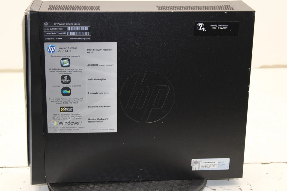 HP Pavilion s5-1114 Slim Desktop Computer Intel Pentium G620 4GB Ram No HDD - Image 3 of 3