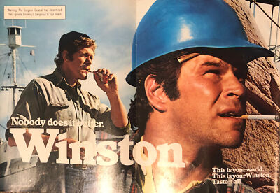 1980 Winston Cigarettes PRINT AD Construction - Nobody Does It Better VTG  80s