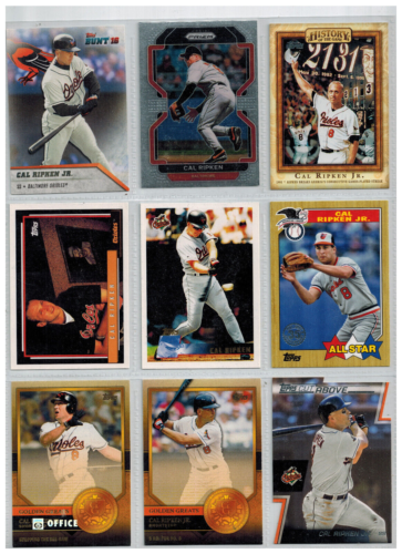 9x Baseball Cards by Legend Cal Ripken Jr. - Picture 1 of 1