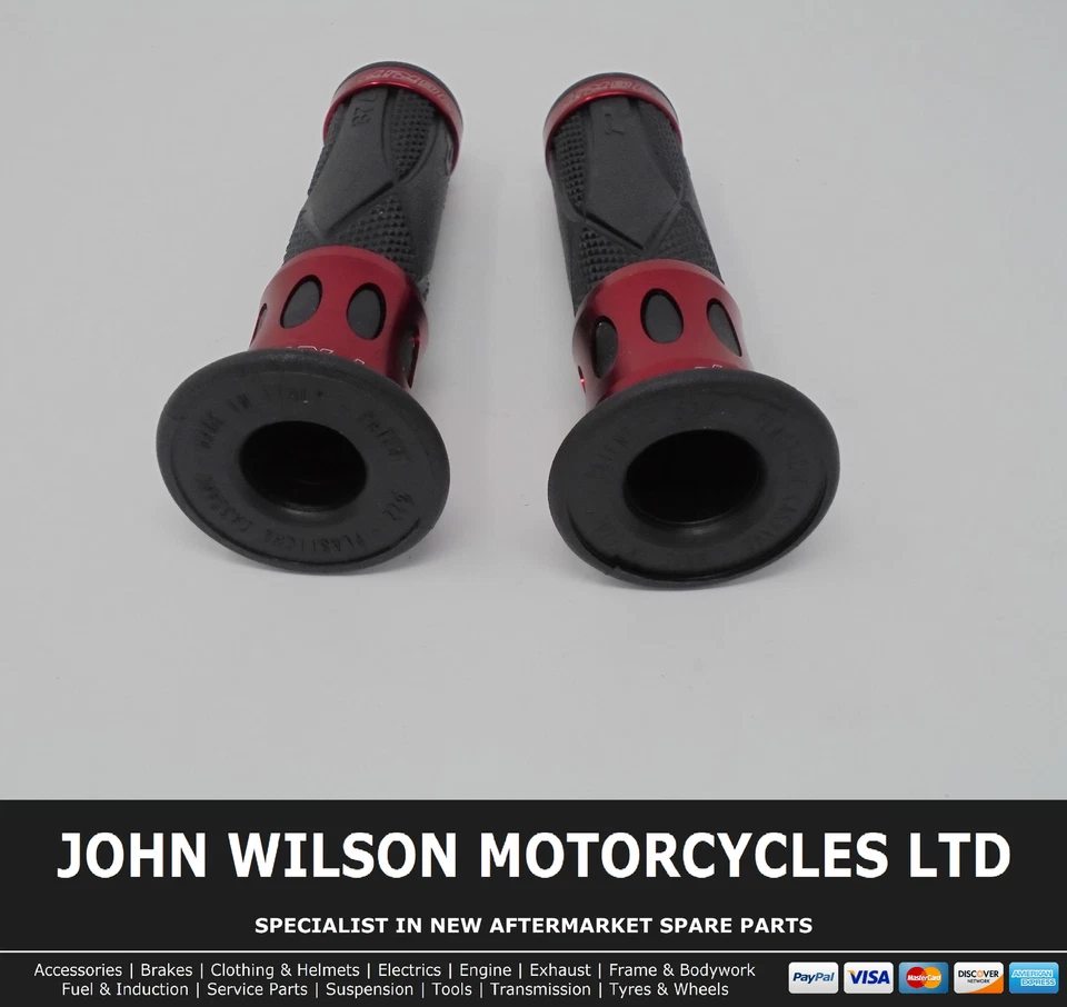 Honda VFR 1200 FD DCT ABS 2010 - 2016 barra de mango de aluminio rojo empuñaduras suaves Foto 3 de 3