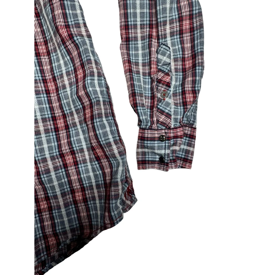 Southern Thread L/S Pearl Snap Embroidered Plaid Button Down Shirt Mens XL - Image 3 of 4