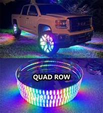 Set with (4) 17.5"QUAD ROW Dream CHASING FLOW LED Trucks Wheel Rings Rim Lights
