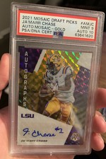 2021 Panini Mosaic GOLD  Ja’Marr Chase Rookie AUTO /10 PSA 9