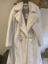 Women’s Gianni Feraud Faux Fur White Winter Coat Size 12 Retail £265