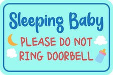 Classic Framed Plus Sleeping Baby Please Do Not Ring Doorbell Sign